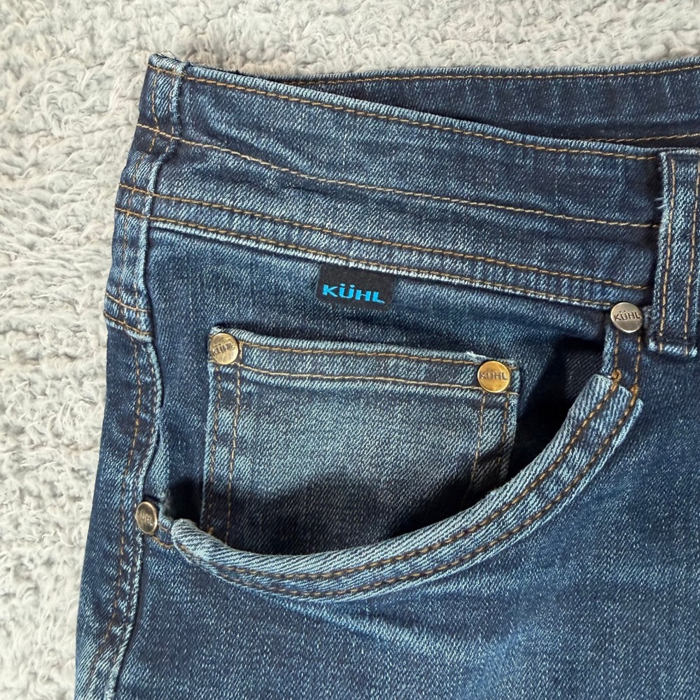 Kuhl Kanvus Jean Mens 39x31.5 Dark Wash Blue Articulated Knee Outdoor Pants - Picture 6 of 12